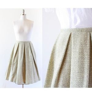 1950s wool skirt with pockets / pleated high waist